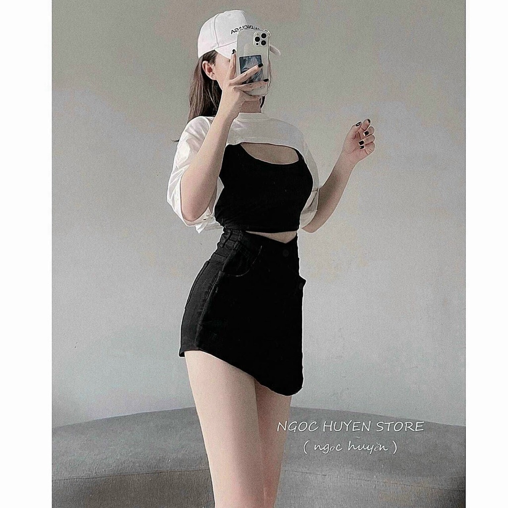 Chân Váy Quần Kaki Đắp Chéo Tà C012 | BigBuy360 - bigbuy360.vn