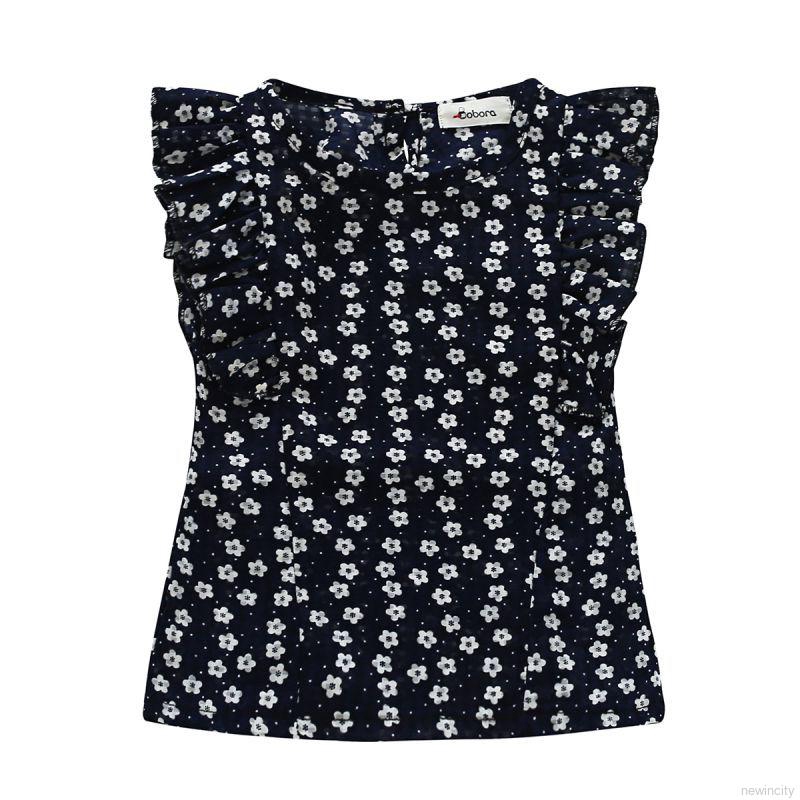 Bộ áo sát nách in hoa + quần short chấm bi cho bé