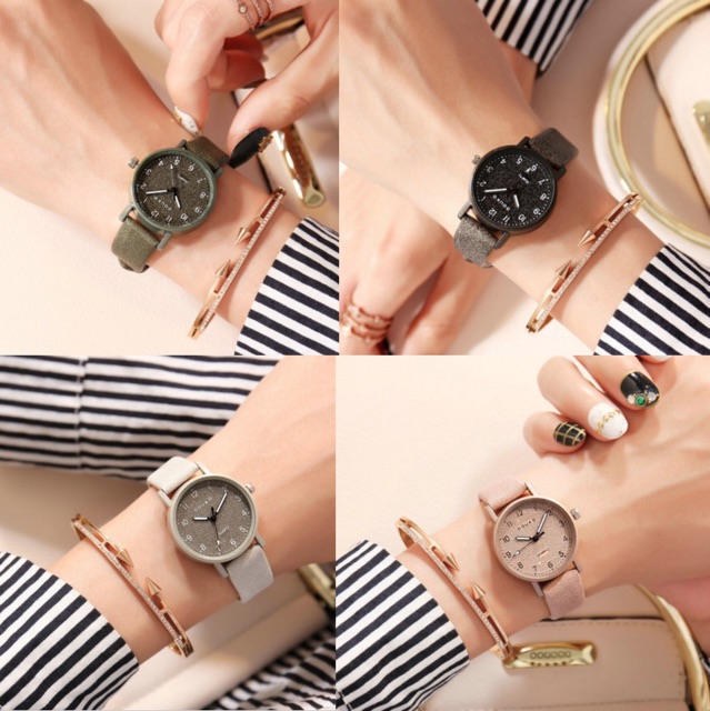 [GIÁ SỈ] ĐỒNG HỒ NỮ DÂY DA DOUKU KIM TUYẾN BÔNG TUYẾT CỰC ĐẸP NHIỀU MÀU | BigBuy360 - bigbuy360.vn