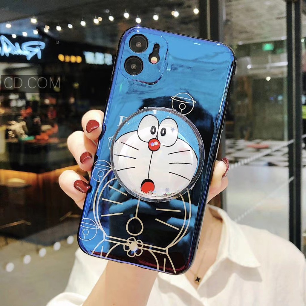 Ốp Điện Thoại Mềm Có Gương Hình Doraemon Cho OPPO A52 A92 A3S A5S A5 20 A37 A57 A59 A71 A83 F5 F7 F9 F11 F11 Pro