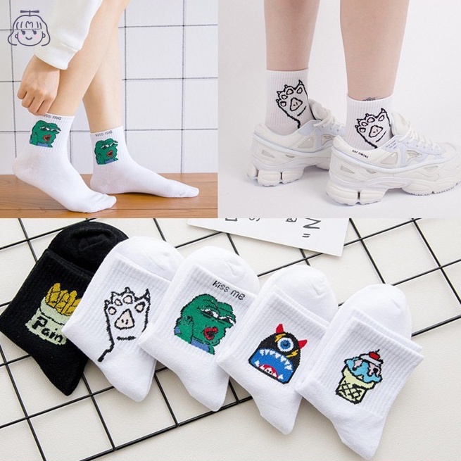 Tất cổ cao Mivino tất Hàn Quốc in hình hoạt hình cực đẹp YUK