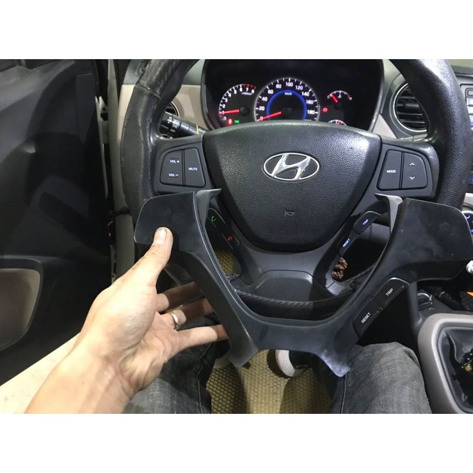 Khiển vô lăng xe hyundai Grand i10 có sơ đồ kỹ thuật hướng dẫn lắp đặt tặng kèm cuộn cáp