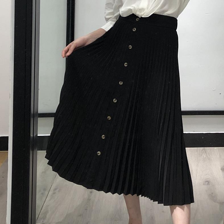 🍀 9.9 Chân váy stradivarius cạp chun mẫu hot 2019(Pleated Skirt) .. Xinh