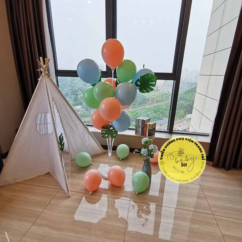 Trụ bóng bay cao 1,3m 13 nhánh trang trí sinh nhật- Baby bee