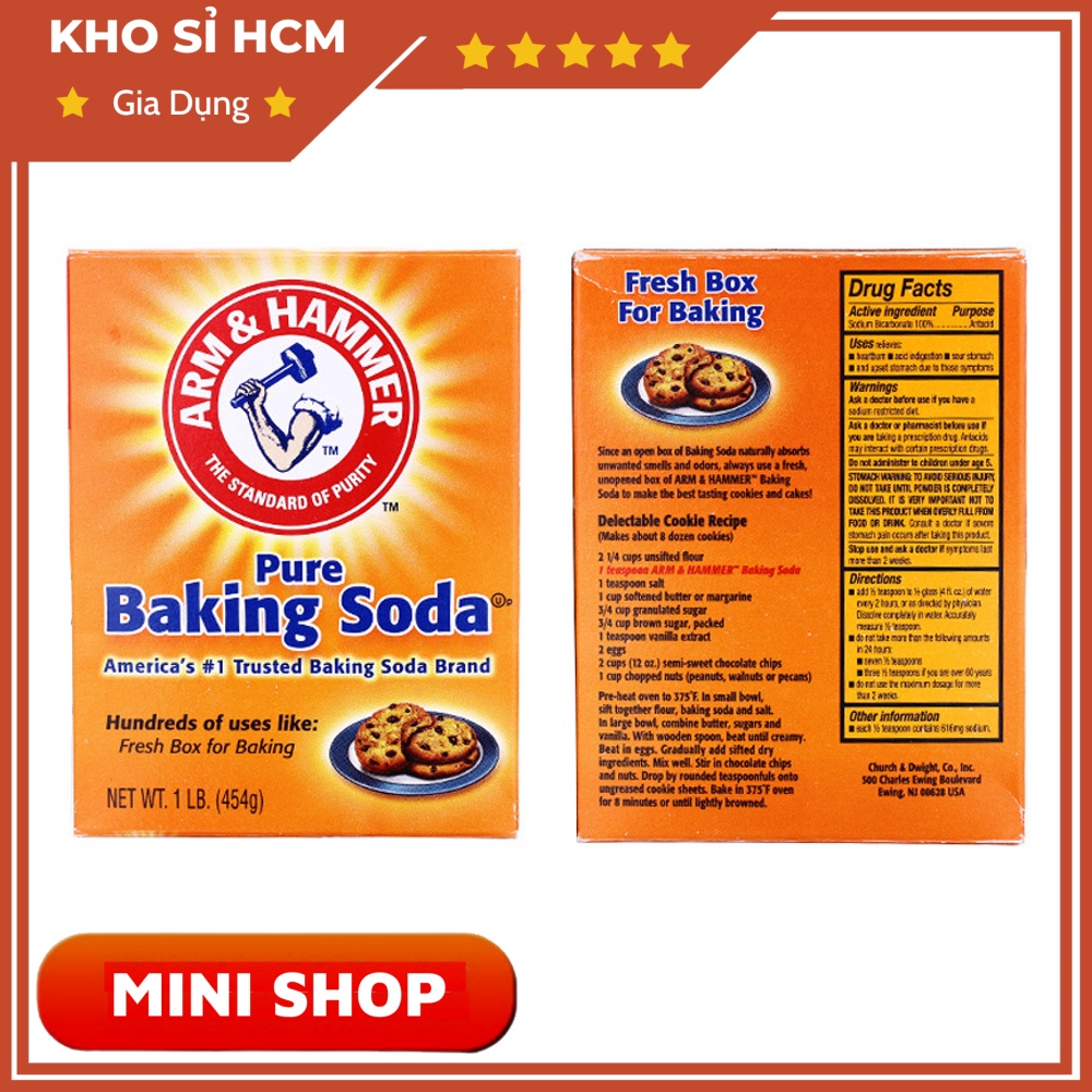 Bột Baking Soda 454g Đa Năng, Làm Bánh/Tẩy Rửa/Khử Mùi/Rửa Rau/Trắng Răng