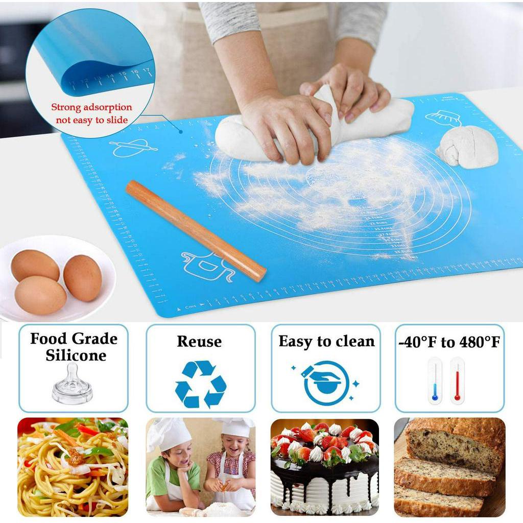 Tấm Thảm Cán Bột Làm Bánh Anaeat Chất Liệu Silicon Dày Có Thước Đo Tiện Lợi