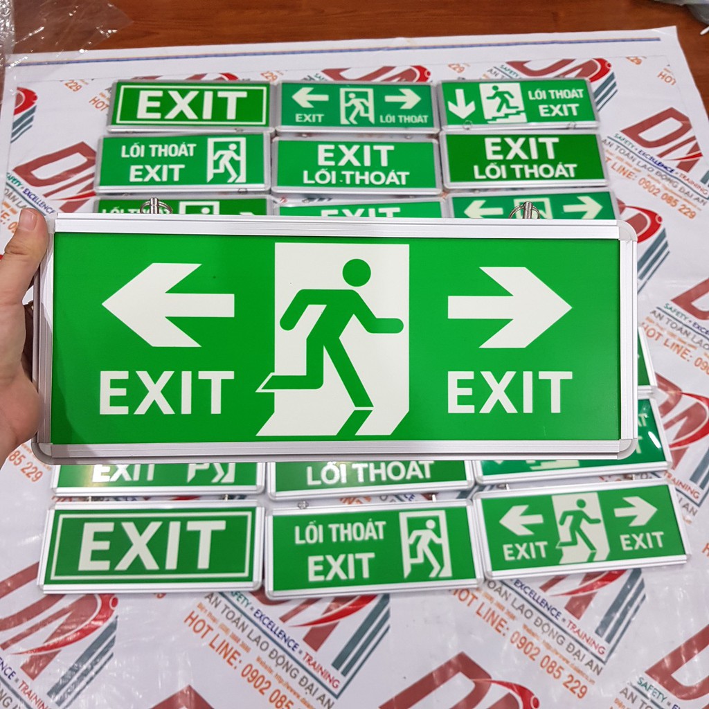 Bảng dạ quang EXIT chỉ 2 hướng YF1017 (2 mặt)