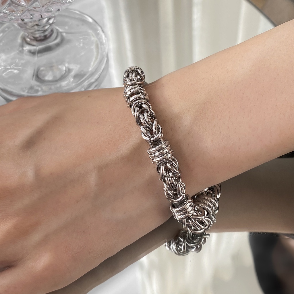 Vòng đeo tay bằng thép không gỉ phong cách hip hop thiết kế đơn giản thời trang cho nam và nữ | BigBuy360 - bigbuy360.vn