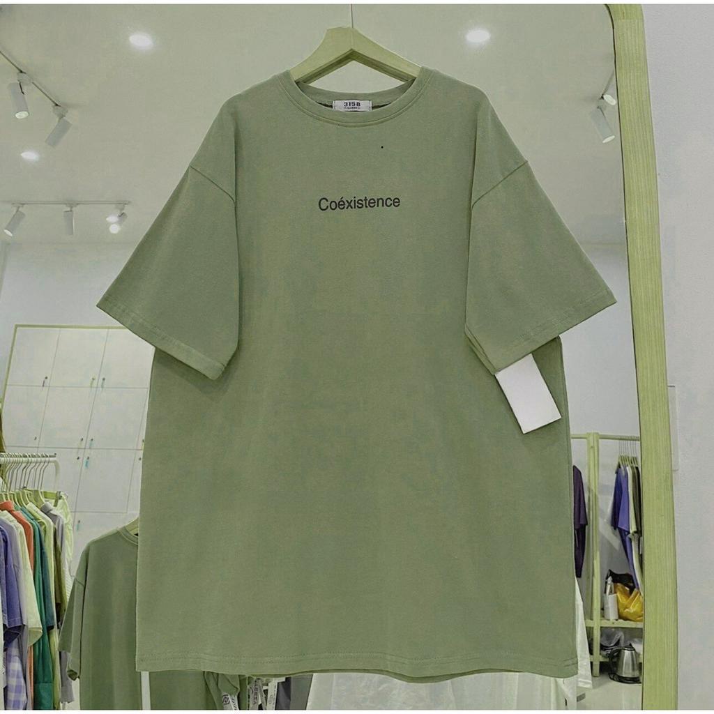 Áo Phông form rộng Áo Thun Tay Lỡ Nam Nữ Form Rộng Unisex chất Cotton in chữ Coéxistence Phông Trơn Oversize
