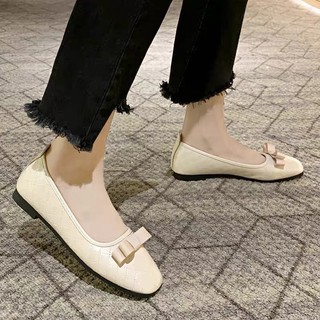 [ SẴN ĐEN SZ 43 ] Bệt da mềm nơ nhí BIGSIZE (35-43)