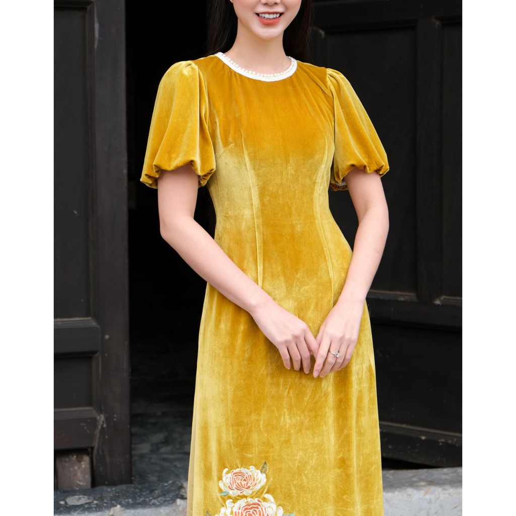 Set Áo Dài Nữ Tay Bồng Thêu Hoa DIDO