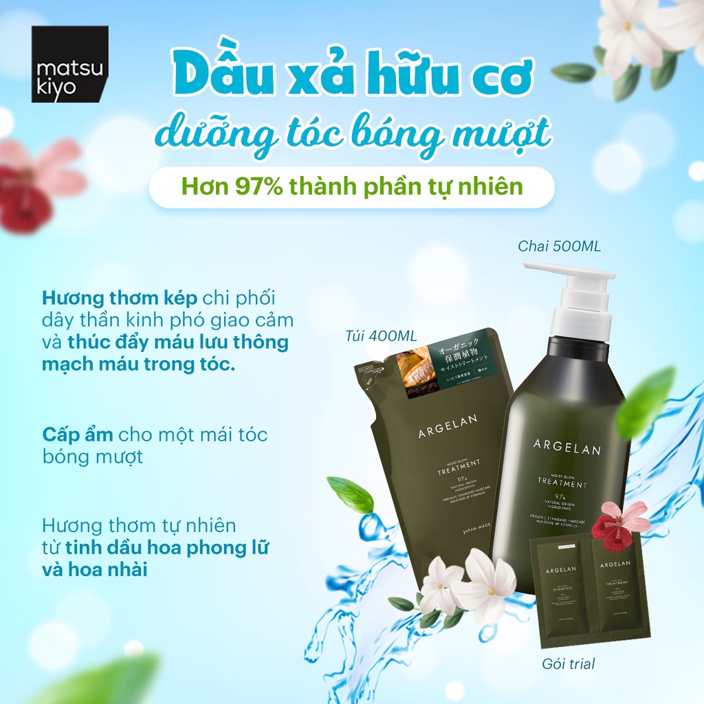 Dầu xả dưỡng tóc bóng mượt matsukiyo mk Argelan Túi 400ml/Chai 480ml