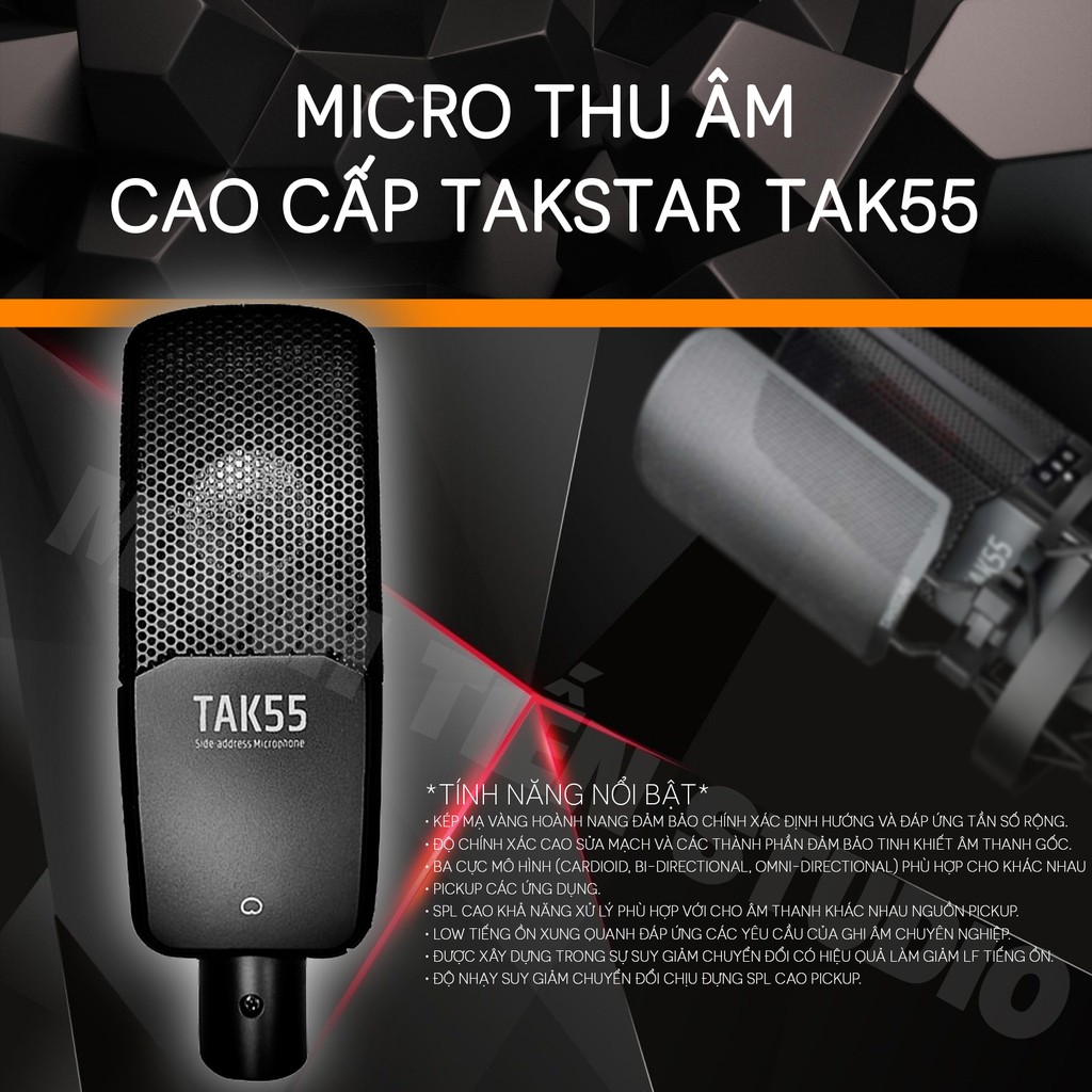 [ Xã lỗ thu hồi vốn ] TAK55 - Micro Condenser 48V Cho Phòng Thu Chuyên Nghiệp Takstar livestream karaoke bắt âm cực tốt