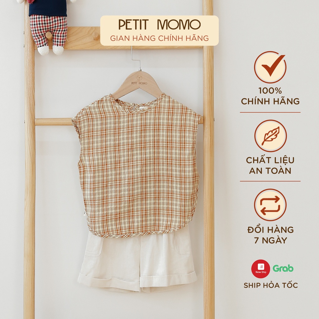 Áo Ba Lỗ Bé Trai (1-6 Tuổi) PETIT MOMO Chất Liệu Thô Kẻ Cao Cấp Mịn Mát, Thấm Hút Mồ Hôi, Thoát Ẩm Vượt Trội H140