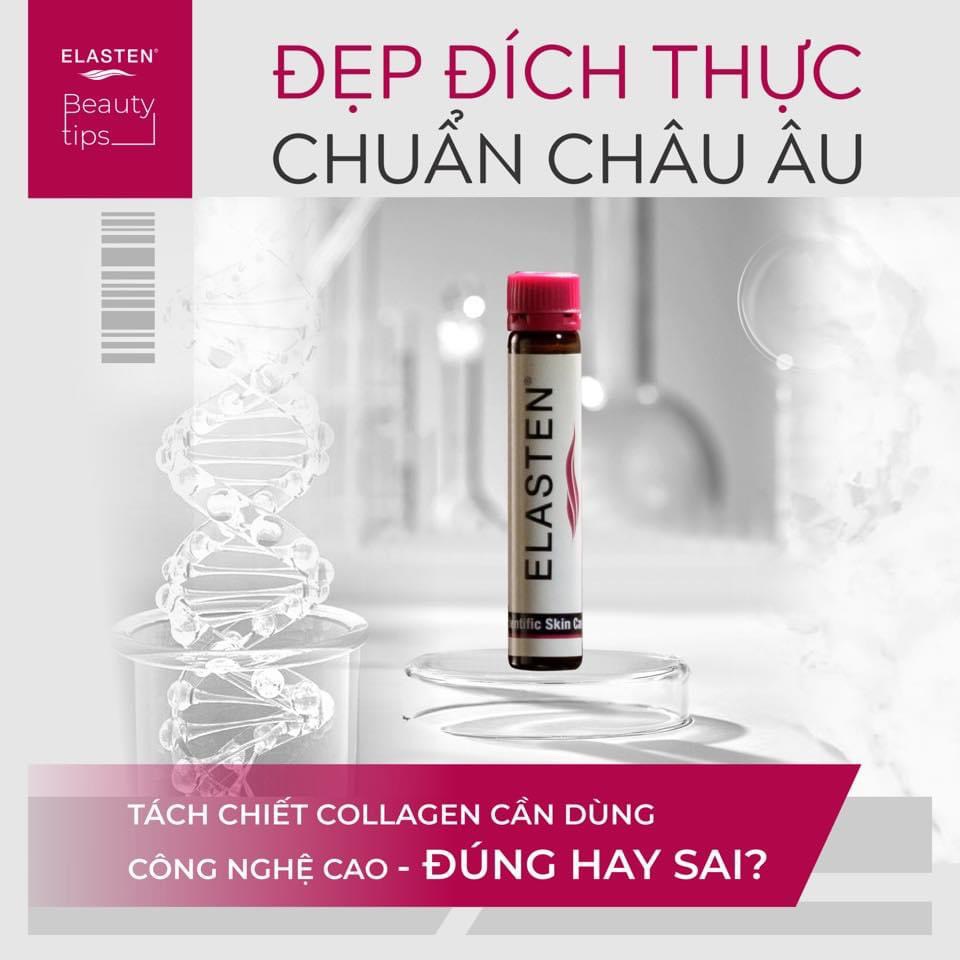 Ống Uống Collagen Elasten Giúp Da Căng Sáng Mịn Chống Lão Hóa Giữ Ẩm Da Tóc Chắc Khỏe.Hộp 28 Ống