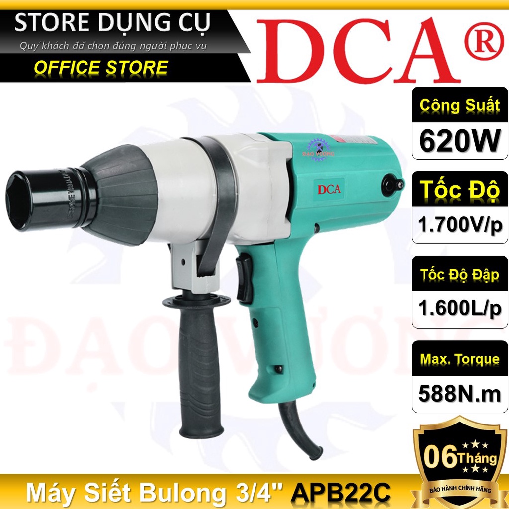 Máy Siết Bu Lông 620W DCA APB22C - Đầu 3/4", Công Suất Lớn, Trọng Lượng Nhẹ