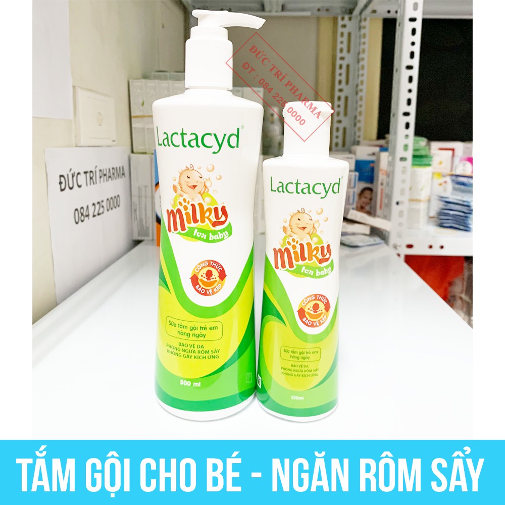 [CHÍNH HÃNG] Sữa tắm gội ngừa rôm sảy cho bé Lactacyd Milky