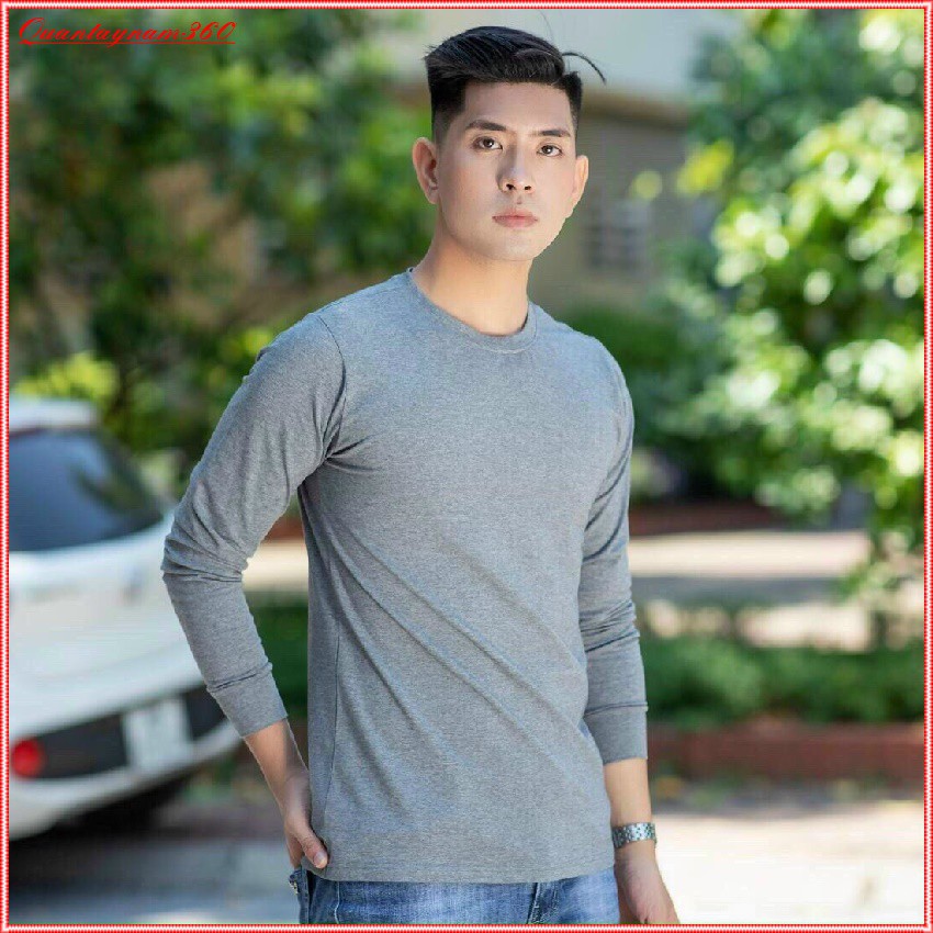 Áo thun nam tay dài mặc thu đông giữ nhiệt chất cotton, áo giữ nhiệt nam co giãn | BigBuy360 - bigbuy360.vn