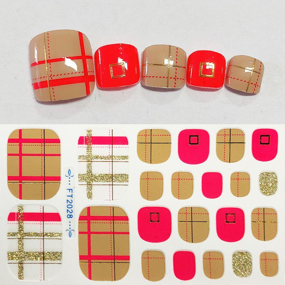 OCEANMAP Miếng Dán Móng Chân Màu Dạ Quang Lấp Lánh Thời Trang DIY