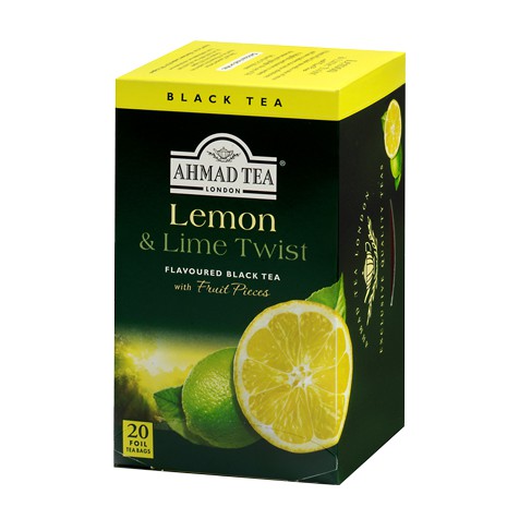 Trà Đen Túi Lọc Ahmad Lemon & Lime Twist - Trà Ahmad Chanh Vàng & Chanh Xanh Hộp Giấy Bao Thiếc 40g