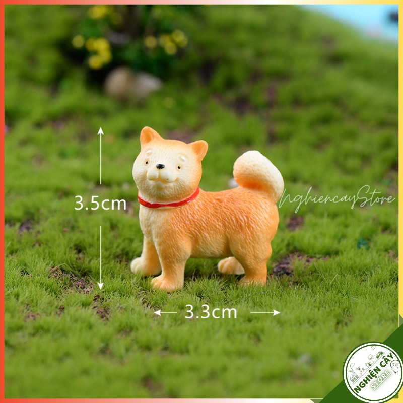 Phụ kiện Chú chó Shiba trang trí tiểu cảnh, cây cảnh, sen đá