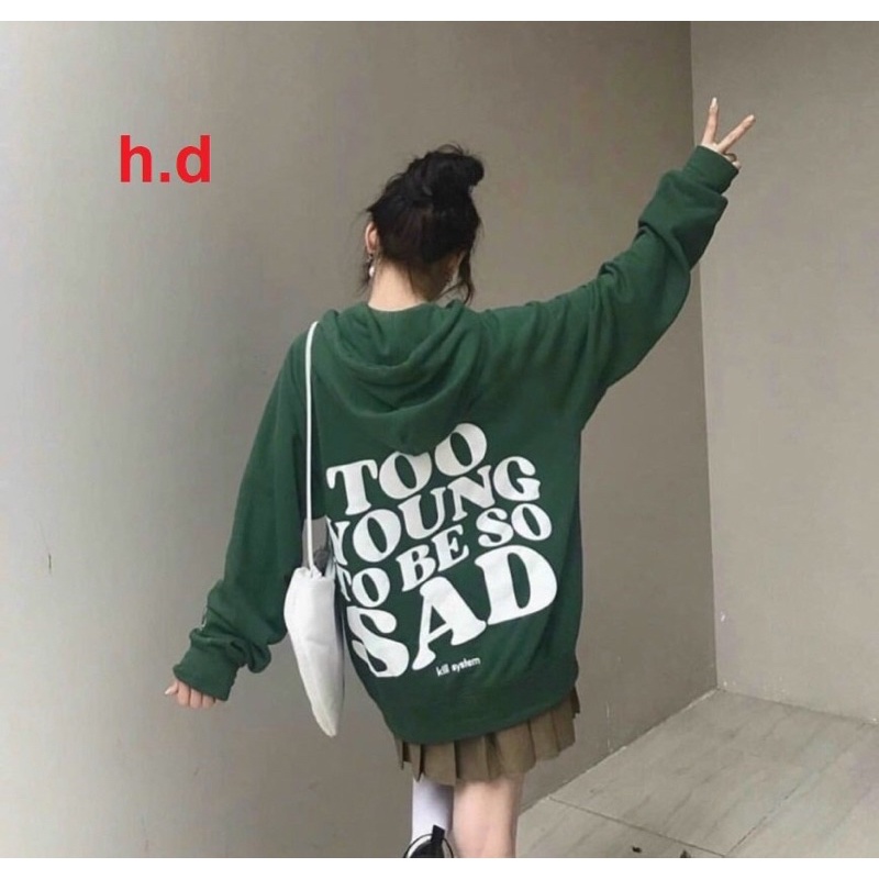 Áo hoodie SAD UlzzangHodie nam nữ form rộng dài vải nỉ tàu giữ nhiệt, dày dặn, lót bôngFree Ship BST thu đông unisex