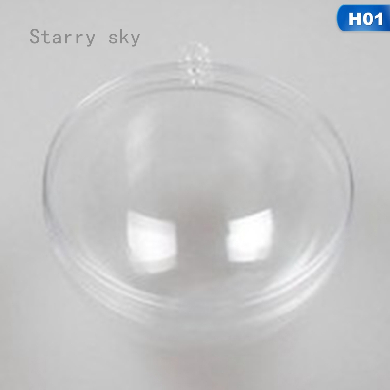 4/5/6cm Transparent Open Plastic Christmas Tress Decorations Ball Clear Bauble Ornament Gift Present Box Decoration