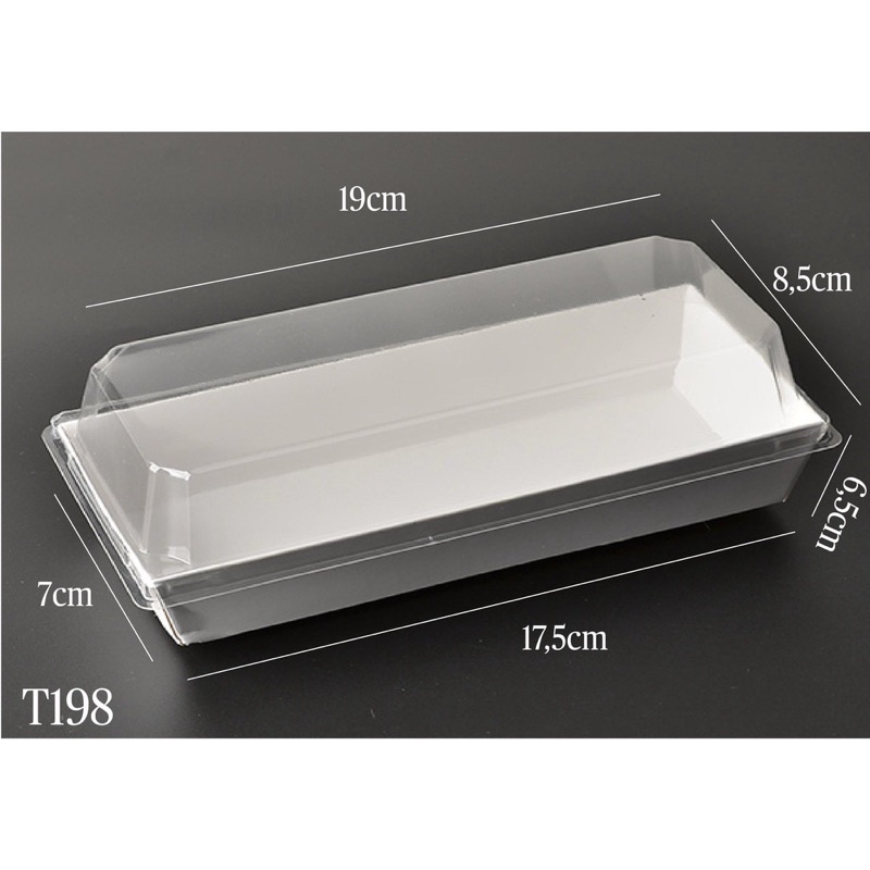 Hộp giấy Kraft E1985 chữ nhật nắp nhựa trong