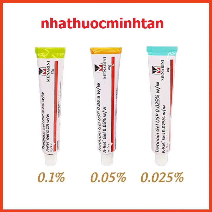 Tretinoin Aret ⚜️ Auth Date Mới ⚜️ Tretinoin tuýp 20gr - Giảm mụn, mờ thâm nám, chống lão hóa ( Tre gel usp A-Ret Ấn)