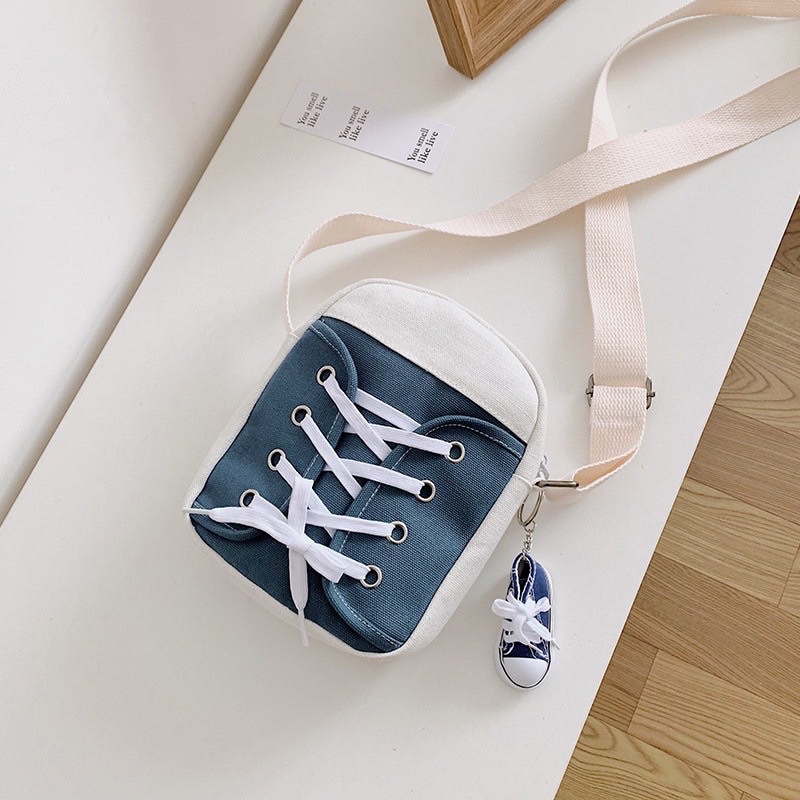 Túi Đeo Chéo Nữ Hình Giày Sneaker Phối Da Mềm Êm Phong Cách Hàn Quốc Siêu Đẹp