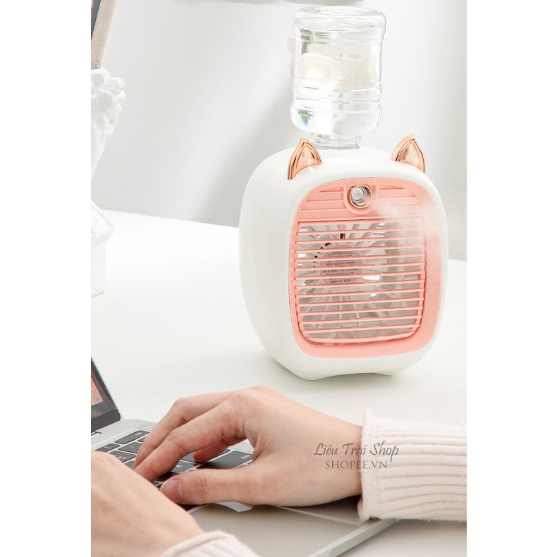 Quạt điều hòa mini phun sương tích điện sạc USB