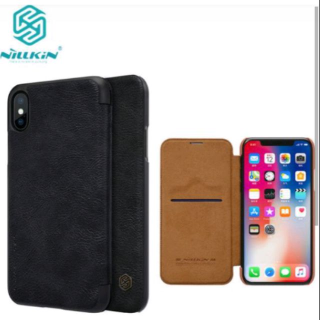 [SHIPNOW] Bao da thật Nillkin QIN cho IPhone X / XS (Chính hãng)