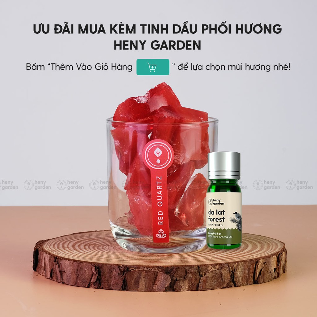 Bộ Đá Khuếch Tán Tinh Dầu Pha Lê Red Quartz HENY GARDEN Tạo Mùi Hương Nhẹ Nhàng Thay Thế Máy Xông