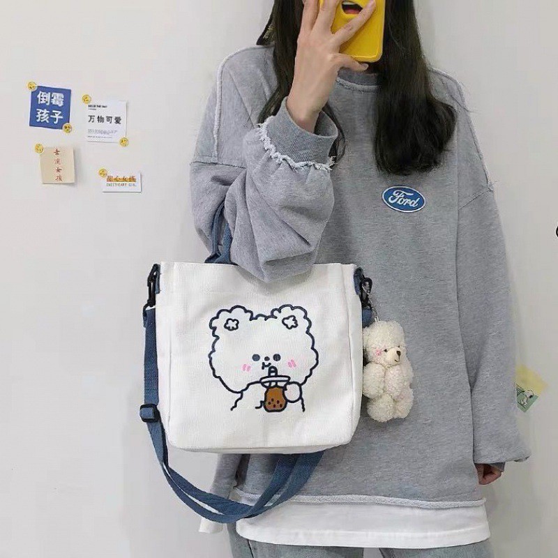 [Mã FAMAYWA2 giảm 10K đơn 50K] TÚI TOTE BAG CANVAS ĐEO CHÉO ĐI HỌC ĐI CHƠI ĐẸP GIÁ RẺ ( có gấu) | BigBuy360 - bigbuy360.vn