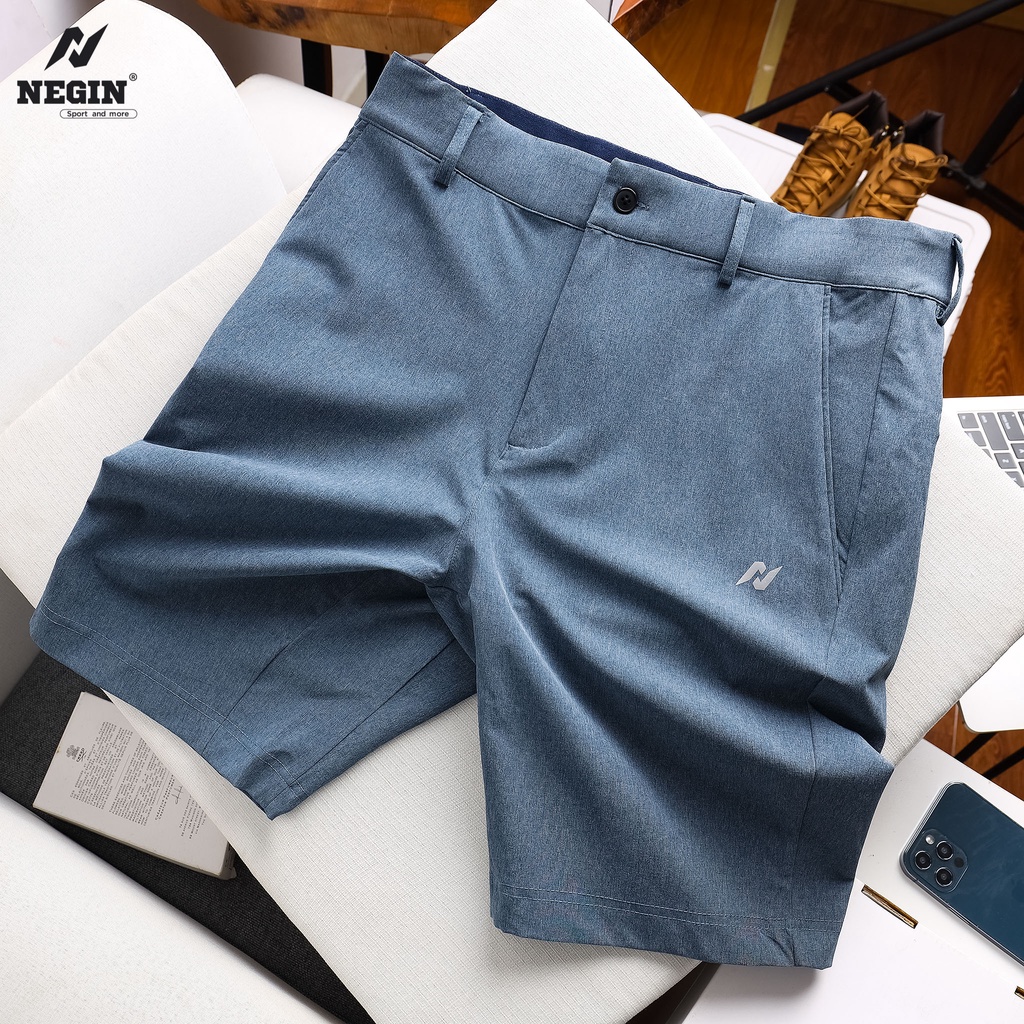 Quần Short Nam Thể Thao Short Golf 0065 Thoải Mái Giữ Phom, Thiết Kế Cạp Cúc Trẻ Trung Thương Hiệu NEGIN