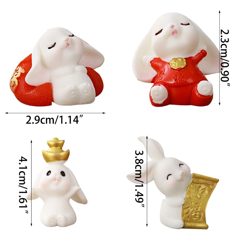 Tượng Thỏ Con Hoạt Hình Thu Nhỏ Dễ Thương Sáng Tạo Dùng Để Trang Trí