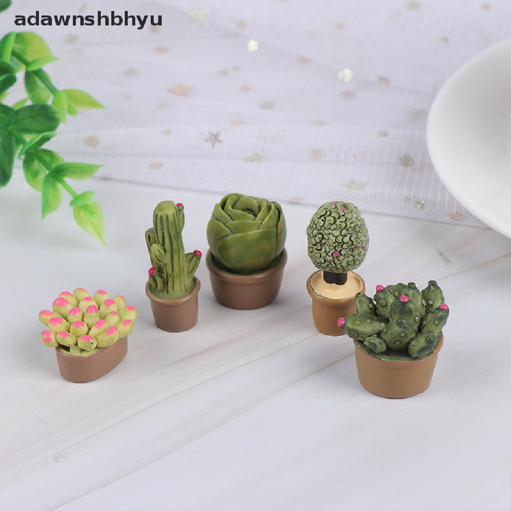 [adawnshbhyu] 2PCS 1:12 Miniature Green Plants Decoration Dollhouse Furniture Accessories [adawnshbhyu]