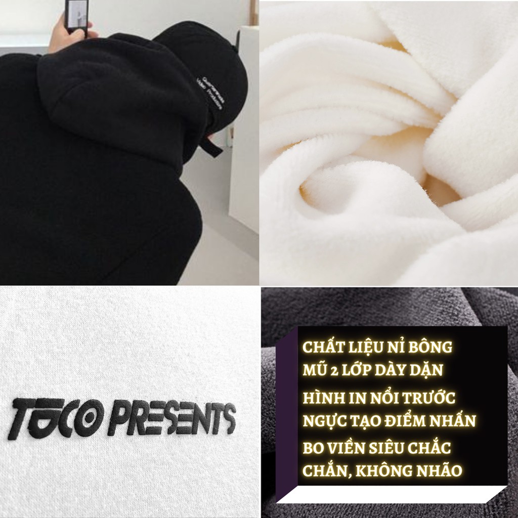 Áo HOODIE trắng basic TUCO unisex nam nữ nỉ dày dặn không xù local brand,dài tay nhiều màu có mũ trùm form rộng oversize