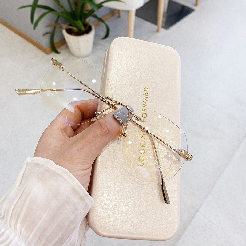 Khuyên Tai Kim Loại Không Viền Chống Ánh Sáng Xanh Phong Cách Hàn Quốc