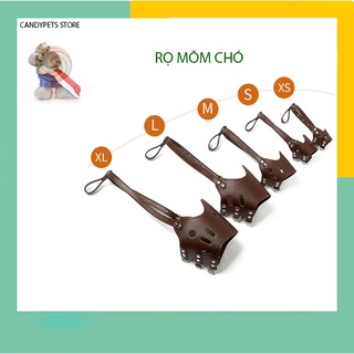 (thanh lý shop)Rọ mõm chó lớn nhỏ,chó poodle-chó pug,chống cắn-chống sủa bằng da cao cấp CANDYPETS RM01