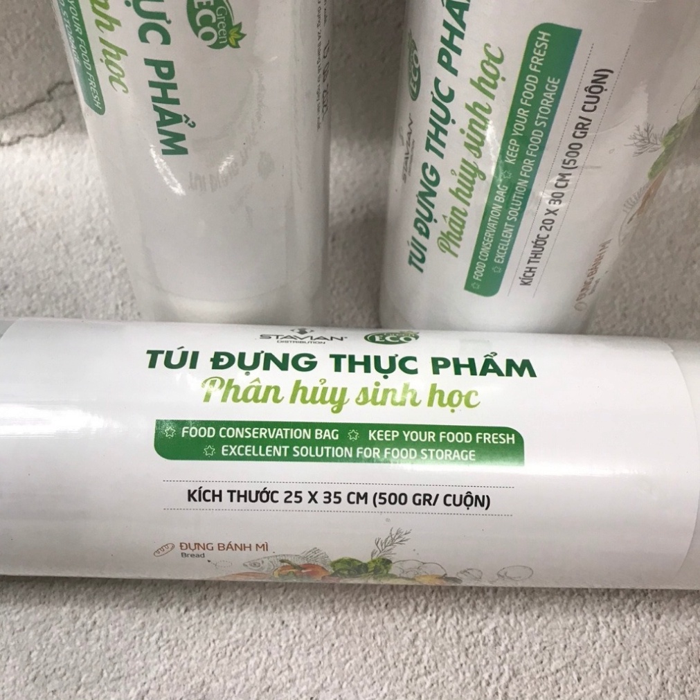 Túi đựng thực phẩm tự huỷ sinh học ECO, bảo quản đồ ăn tươi ngon, đủ size, đảm bảo an toàn vệ sinh thực phẩm