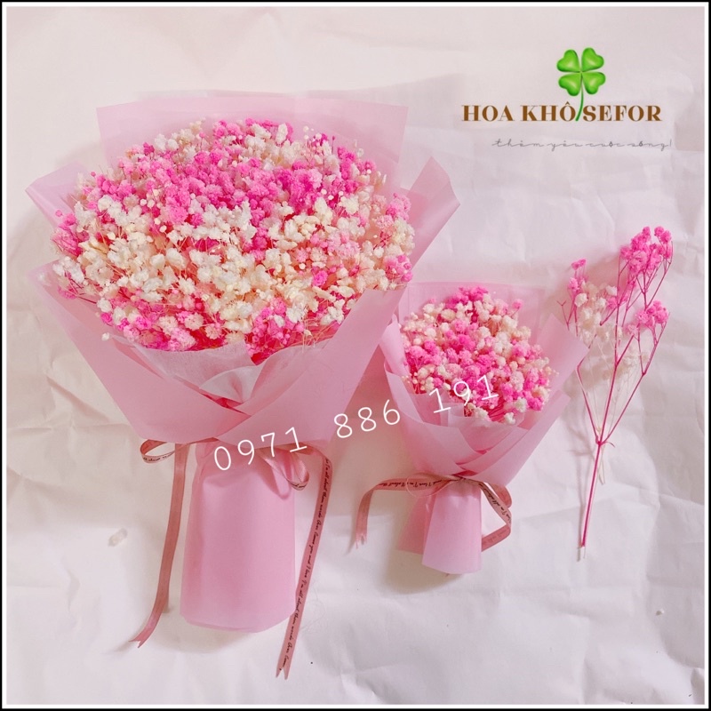 Bó hoa baby Hồng cao cấp❤️HOA KHÔ SEFOR❤️ trang trí, làm quà tặng