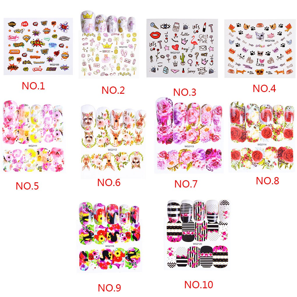 [Hàng mới về] Miếng dán trang trí móng tay nghệ thuật họa tiết đa dạng thời trang