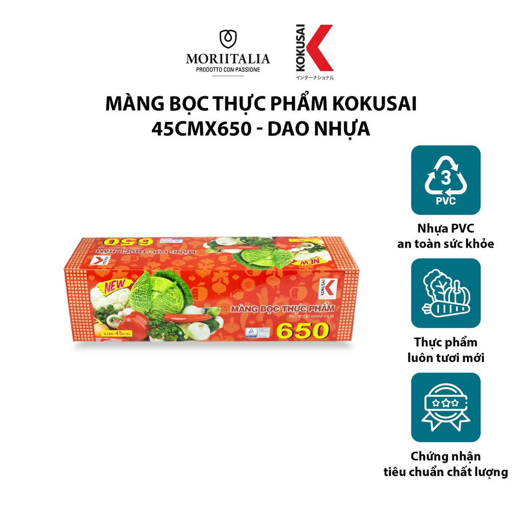 Màng bọc thực phẩm Kokusai chính hãng có dao nhựa Moriitalia MBTP00004558