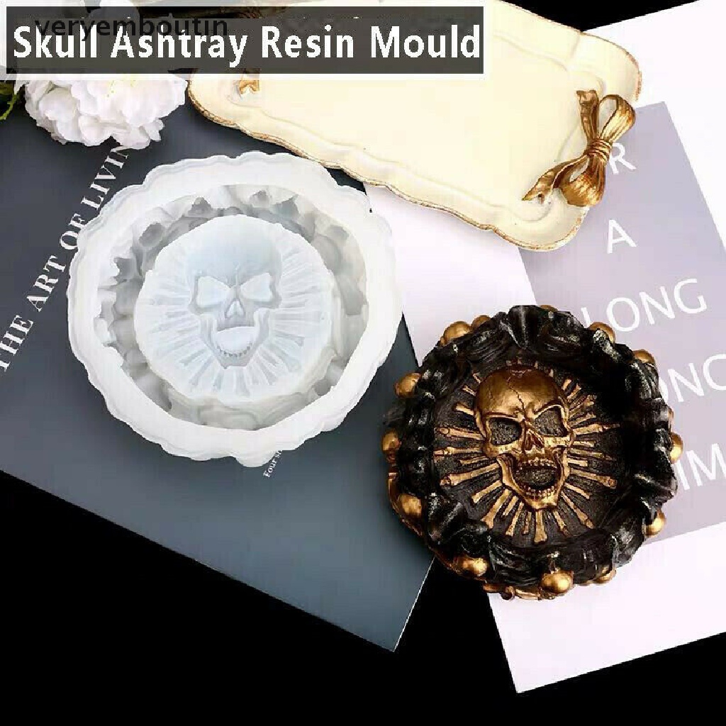 in Skull Silicone Ashtray Mold Resin Making Candle Holder Mould Casting Epoxy Craft n