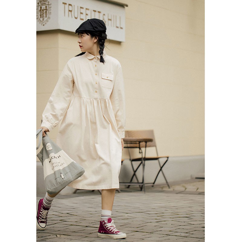 chân váy tennisváy đầm dáng xoè❉Váy bảo hộ lao động Nhật Bản Nữ sinh phong cách cổ điển Hồng Kông Áo dài Xuân v