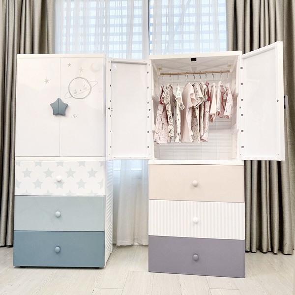 Tủ nhựa 4 tầng cho bé có bánh xe cao cấp KUB