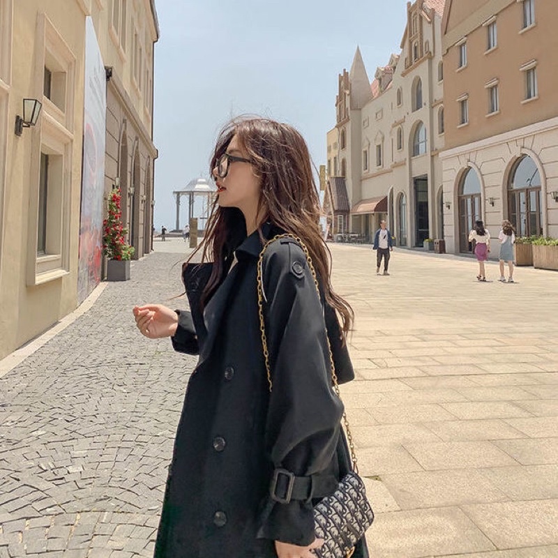 Áo khoác mangto dáng dài phong cách Hàn Quốc, phiên bản mới dài 112cm hàng QCCC