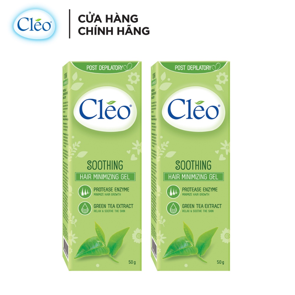 [Dưỡng da sau tẩy &amp; wax lông] Combo 2 chai Gel dưỡng da sau tẩy lông Cléo - Giúp dưỡng ẩm và làm dịu da 50g/tuýp