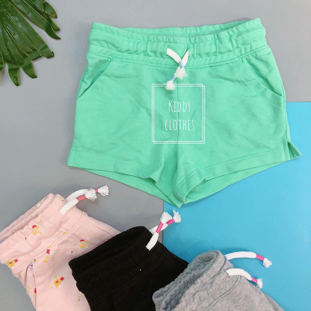 Quần short thun da cá bé gái chất cotton mềm, mát hàng xuất dư nhiều mẫu